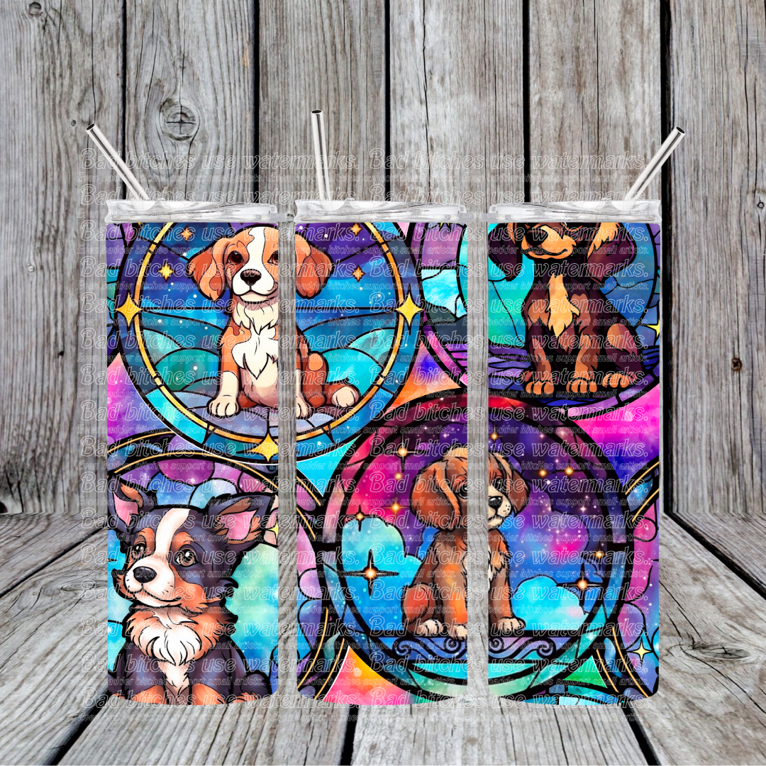 Stained Glass Dog 1 Tumbler